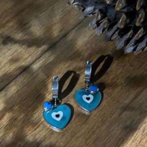Evil Eye Silver Drop Earrings