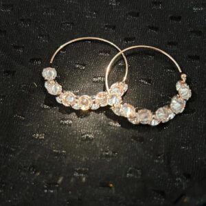 Crystal Rose Gold Hoops